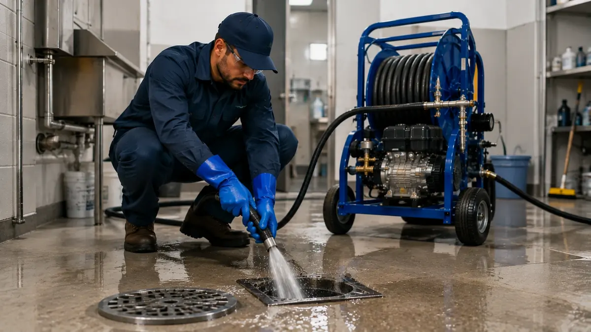 Floor Drain Hydro Jet Cleaning in Hesperia